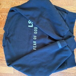 Fear of God LS Logo Black Crewneck Sweatshirt